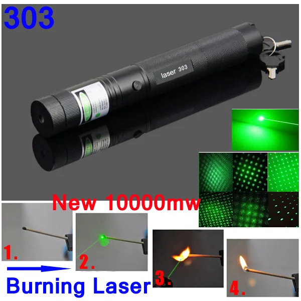 High Powered Lazer 303 532nm Green Laser 303 10000mw Green Laser Pointer  Pen Zoom Burning Matchs With Star Filter - Laser Pens - AliExpress