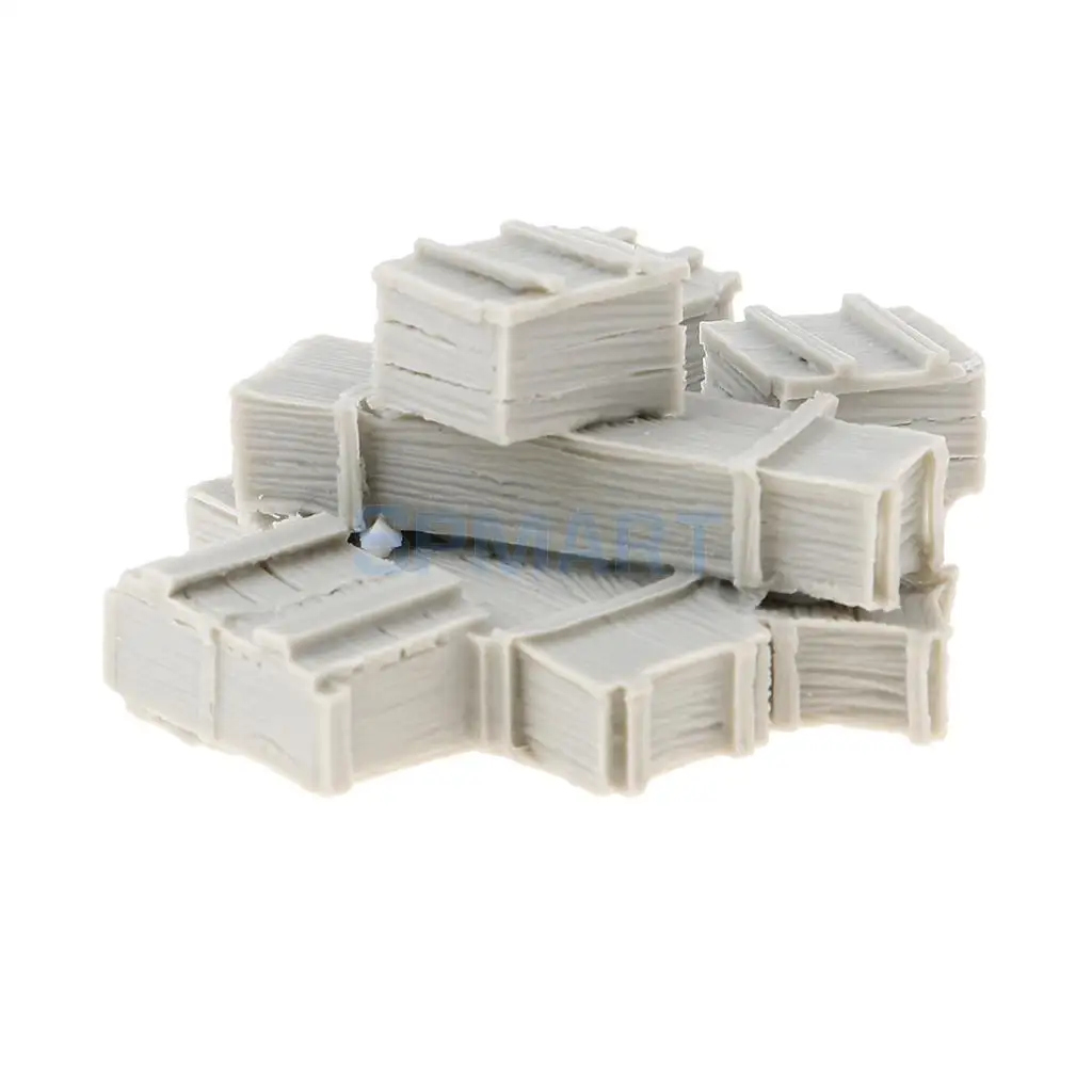 1/35 Resin Figure Kit 8 Crates Miniature War Game WWII Scenery Box Unpainted Soldier Accessory Layout Children Boys Toys