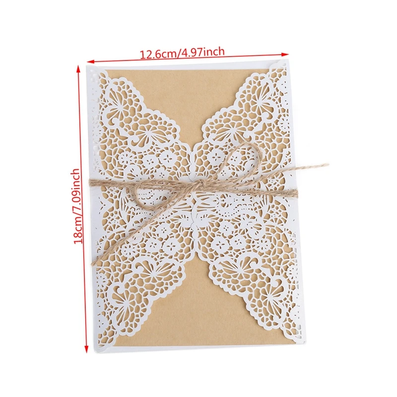 10Pcs Wedding Invitation Cards Kit with Envelopes Seals Personalized Printing - 33045485078