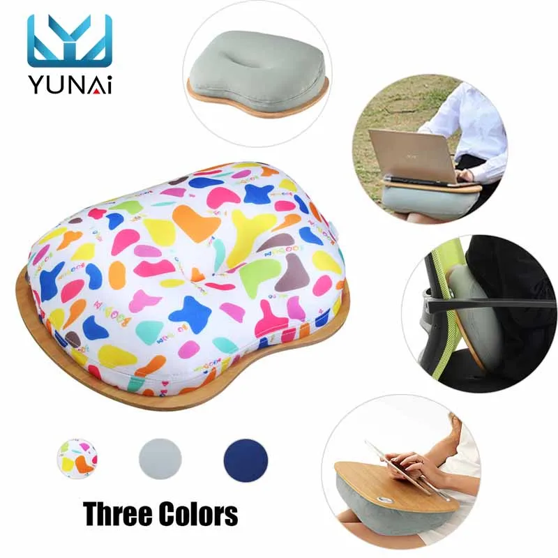 

Wooden Laptop Stand Holder Multifunction Knee Table Laptop Desk Notebook Cooler Tray Phone Flip Portable Outdoor Headrest Pillow