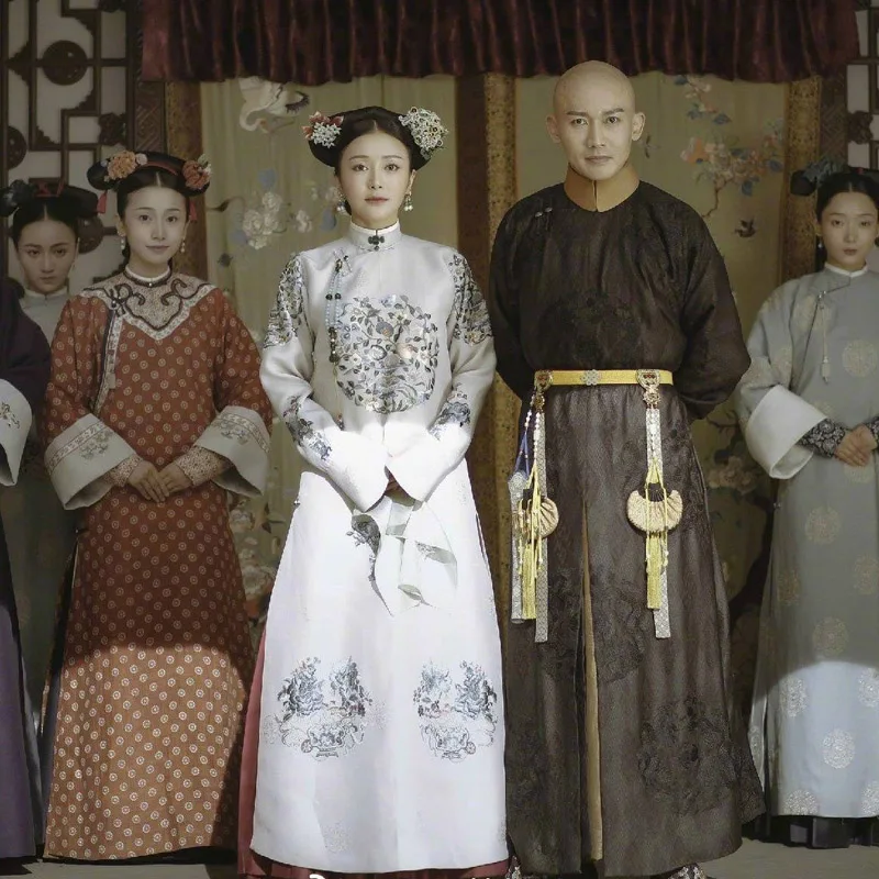 Qin Lan императрица WuCa Белый Вышивка ханьфу династии Цин принцесса дворец костюм кифу для новейшая телевизионная игра история YanXi