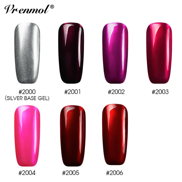 Vrenmol Mirror Anium Red Gel Uv Led Wine Deep Rose Mirrored Vrenmol Mirror Anium Red Gel Uv Led Wine Deep Rose Mirrored Metallic Silver Varnish Nail