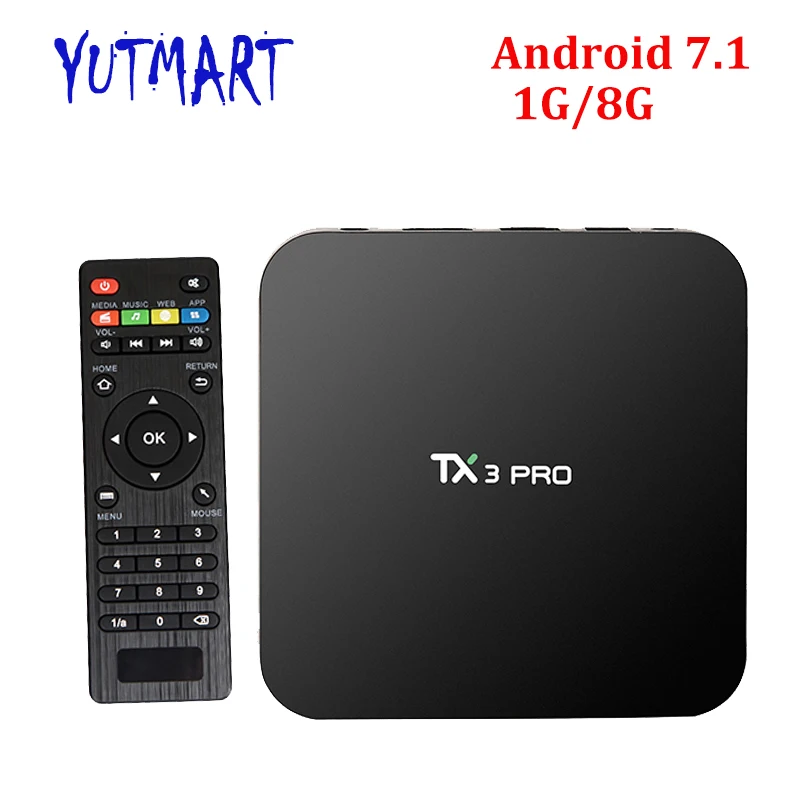 

[TX3 Pro] Android 7.1 Smart tv box Amlogic S905x quad core Media Player 2.4G WIFI 4K*2K HD 1GB 8GB Set top box