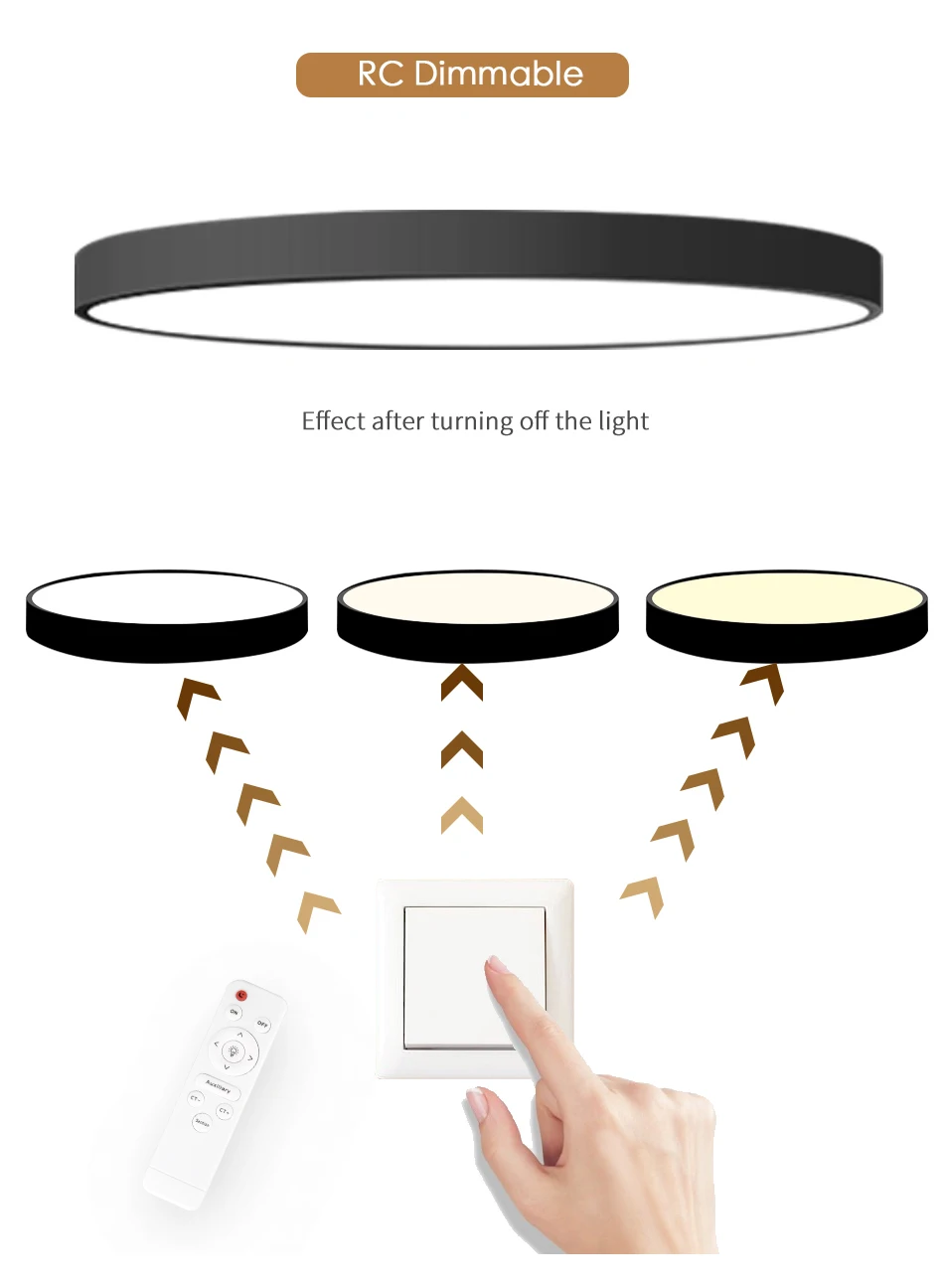 LED Ceiling Light Ultra-thin 5CM LED Mordern Simple Lamp Black White Round Square for Living Room Bedroom Foyer Dinning Room