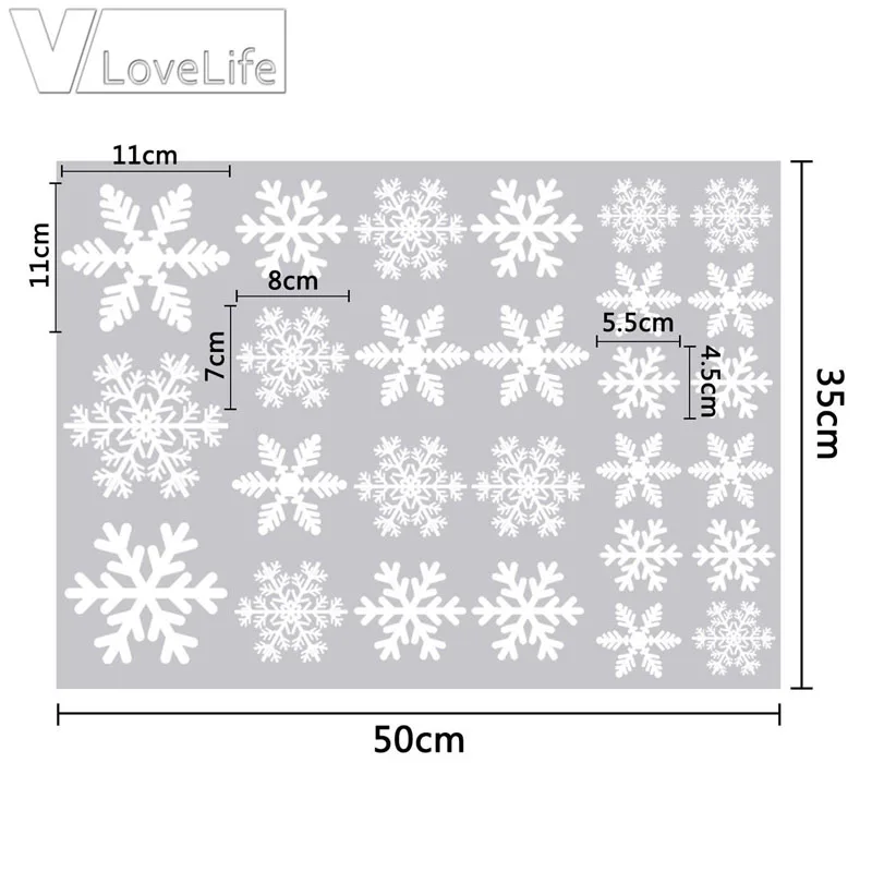 27 шт. Белый/Красный снежинка зимние новогодние наклейки на окно наклейка рождественские украшения настенные снежинки фрески