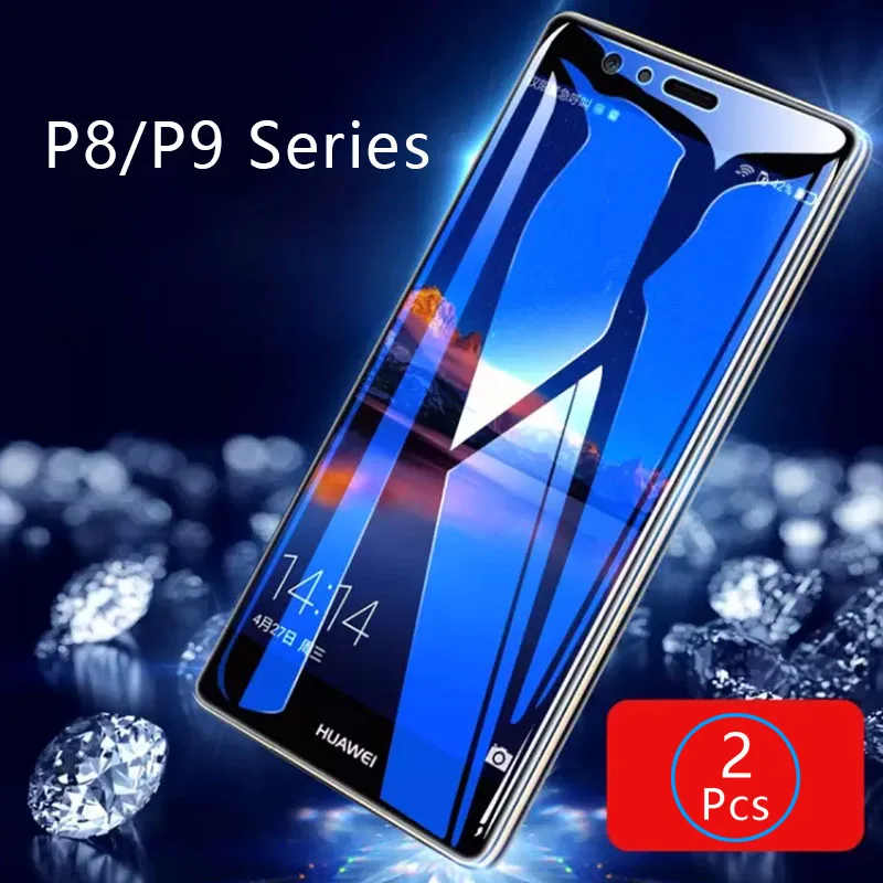 

2pcs Tempered Glass for huawei p8 p9 lite 2017 2016 2015 mini plus Protective Glas Screen Protector Phone Safety Tremp on p 8 9
