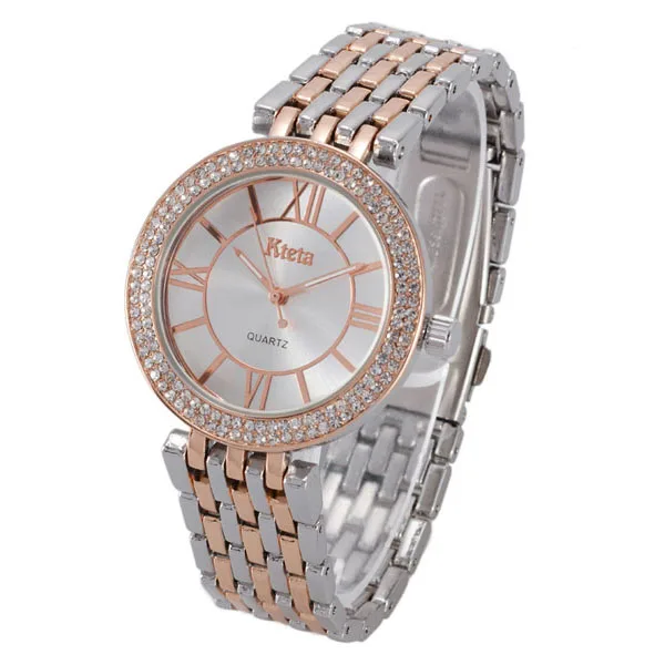 Золотые женские часы Лидирующий бренд роскошные часы с бриллиантами Модные женские кварцевые наручные часы женские часы Relogio Feminino Relojes Mujer - Цвет: Silver with rosegold