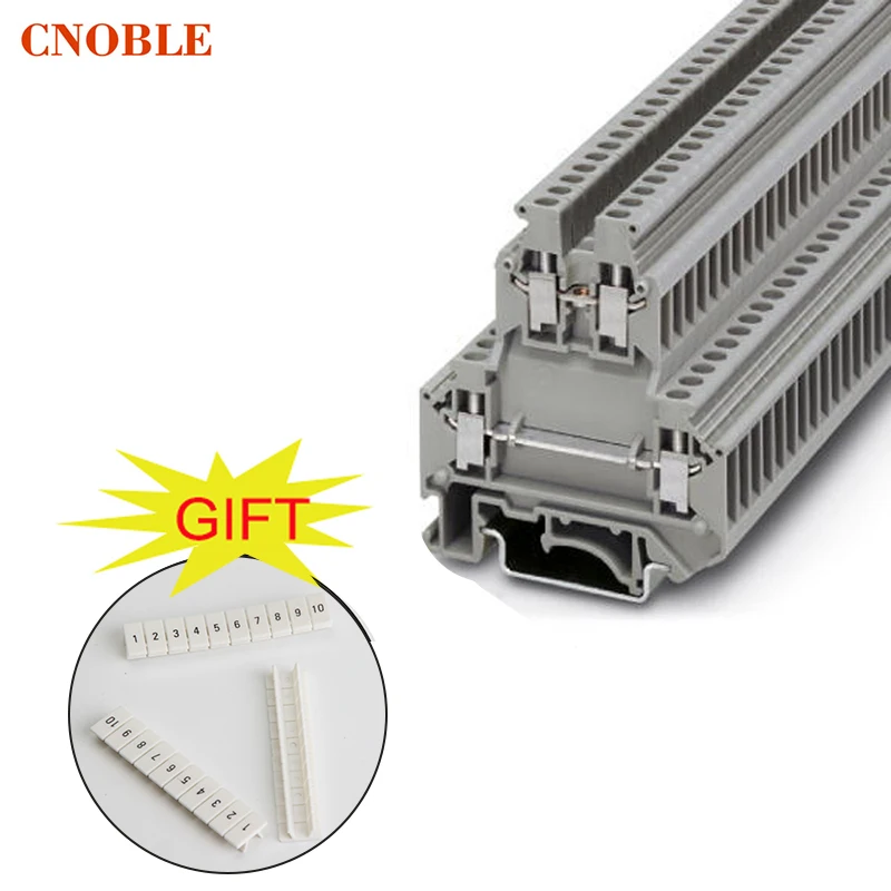 

50pcs / box UKk3 DIN rail universal class PCB Terminal blocks double-deck
