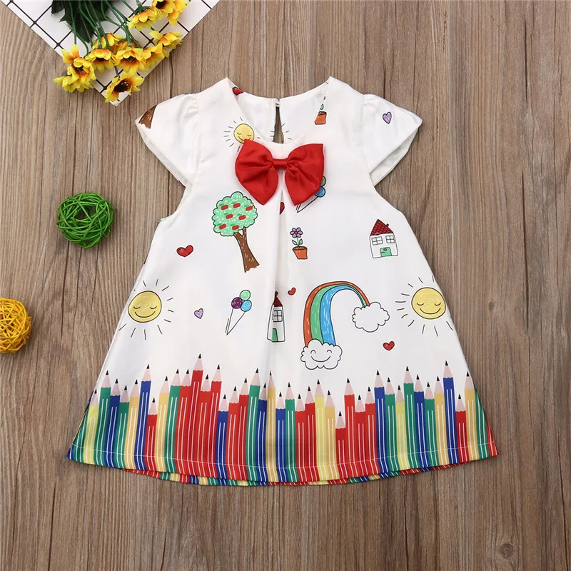 1-5T Pretty Toddler Kids Baby Girl Dress Cartoon Floral Tutu Party Princess Dress Cute Style Summer Sundress Girls Clothes 1-5T Pretty Toddler Kids Baby Girl Dress Cartoon Floral Tutu Party Princess Dress Cute Style Summer Sundress Girls Clothes