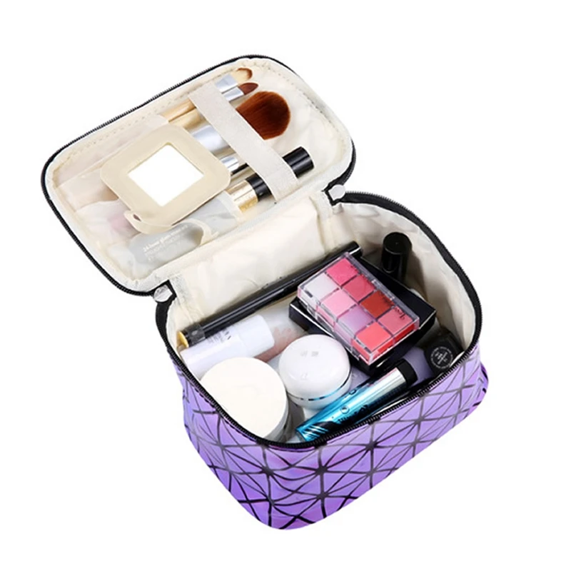 Fashion Laser Travel Make Up Bag Organizer Women Zipper Cosmetic Case Storage Box Portable Makeup Pouch Toiletry Beauty Wash Kit