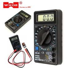 WHDZ – Mini multimètre numérique DT830D, voltmètre, testeur de tension, ampères Ohm, Buzzer, protection contre les surcharges, sonde de sécurité, DC AC LCD noir