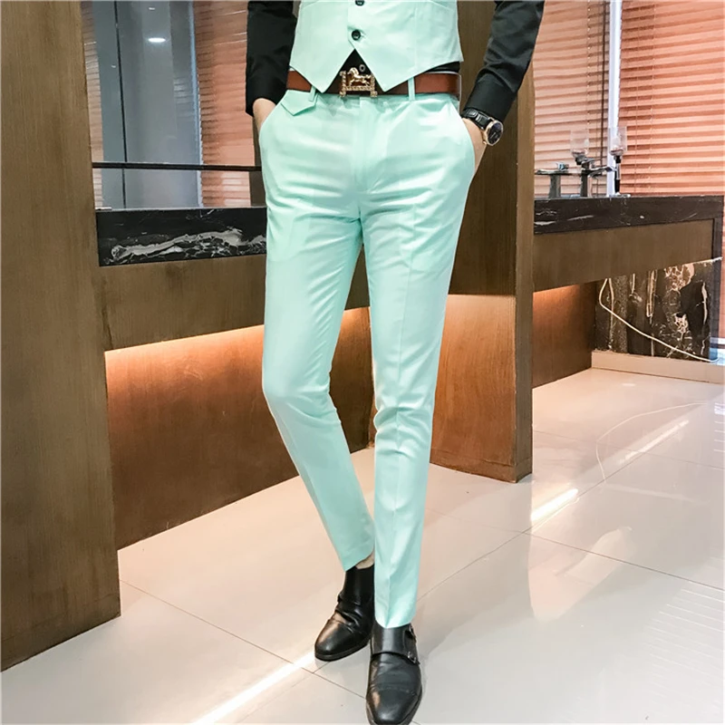 Buy Autumn New Pure Color Formal Men's Suits Pants