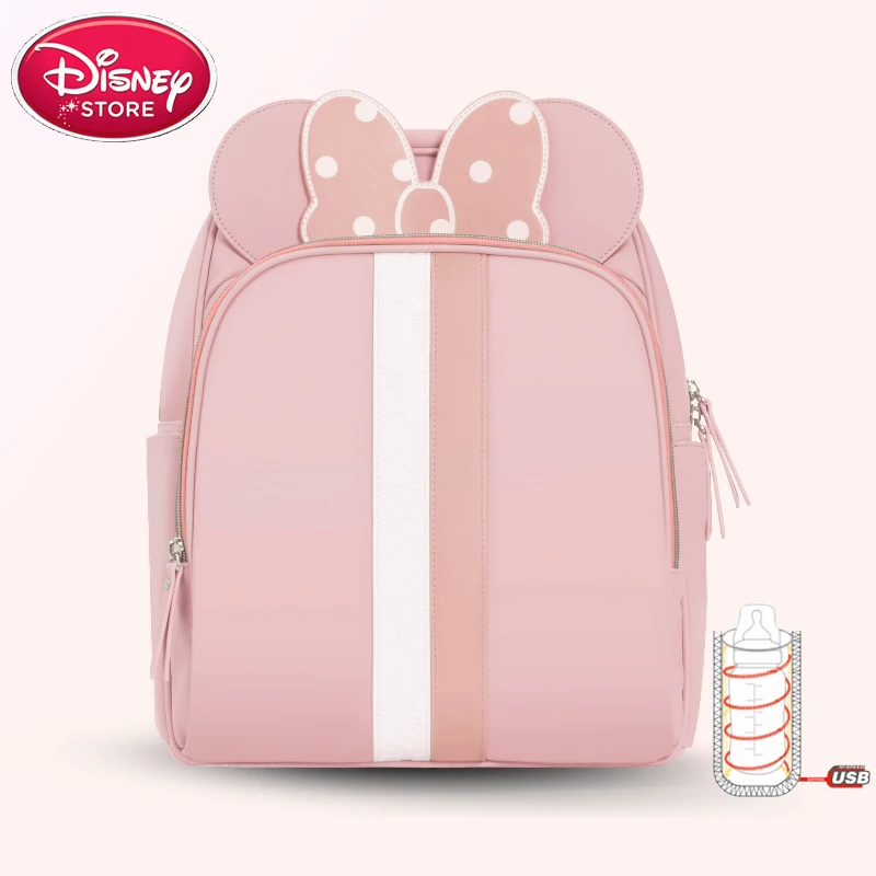 Sac à couches multifonction Disney Minnie | Sac à dos multifonction, sac à couches pour poussette soins de bébé pour maman avec sacs isolants pour bouteilles USB