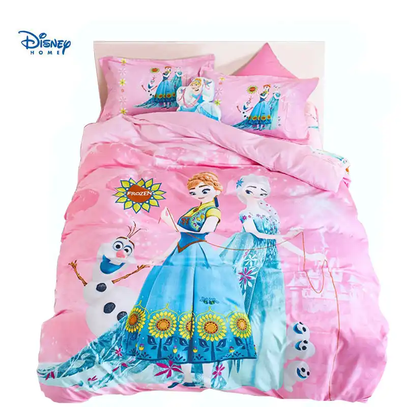 Pink Girls Disney Frozen Elsa Anna Comforter Bedding Set Queen