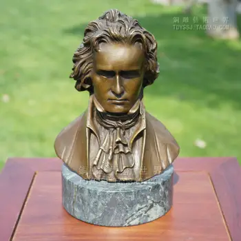 

Musician Beethoven copper sculpture head BRASS bust figure ornaments gifts Home Furnishing jewelry art