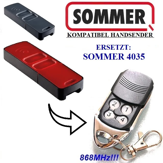 2 шт. для SOMMER remote 4035 двери гаража дистанционного замена 868,8 МГц Бесплатная доставка
