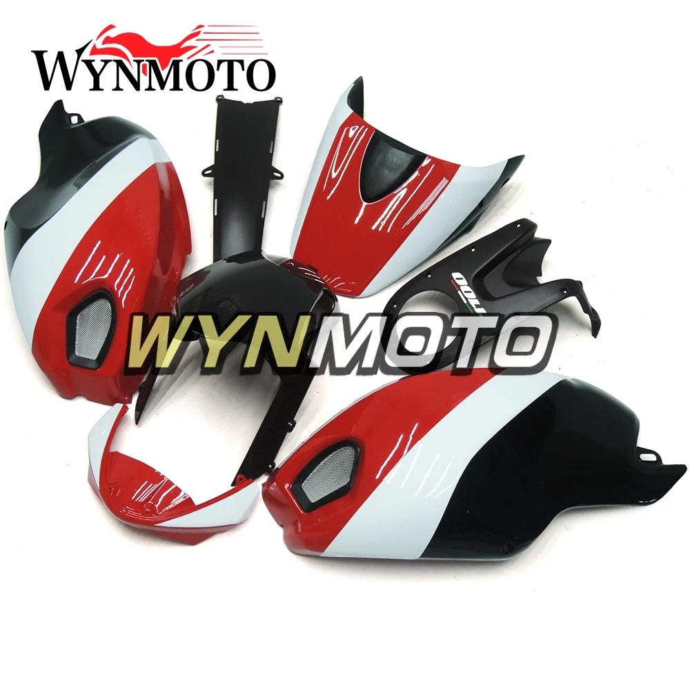 Полный обтекатели для Ducati 696 796 795 M1000 m1100 год 09 10 11 2009 2010 2011 ABS мотоцикл обтекатель комплект красный, черный и белый Чехлы для мангала