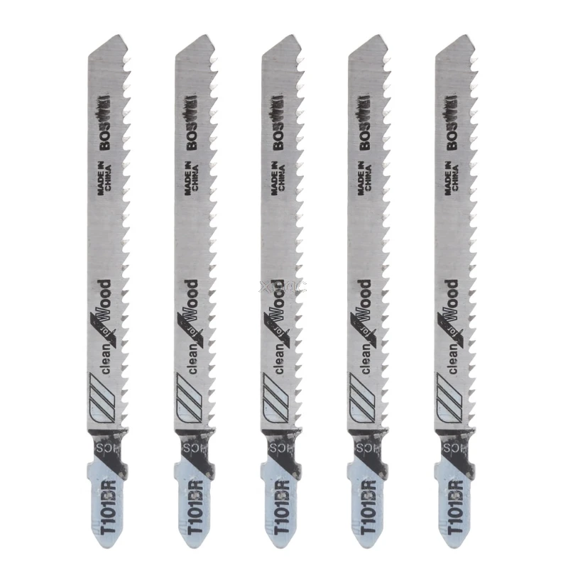 5Pcs/Set T101BR HCS 100mm Jigsaw Blades Clean for Wood Laminated Board