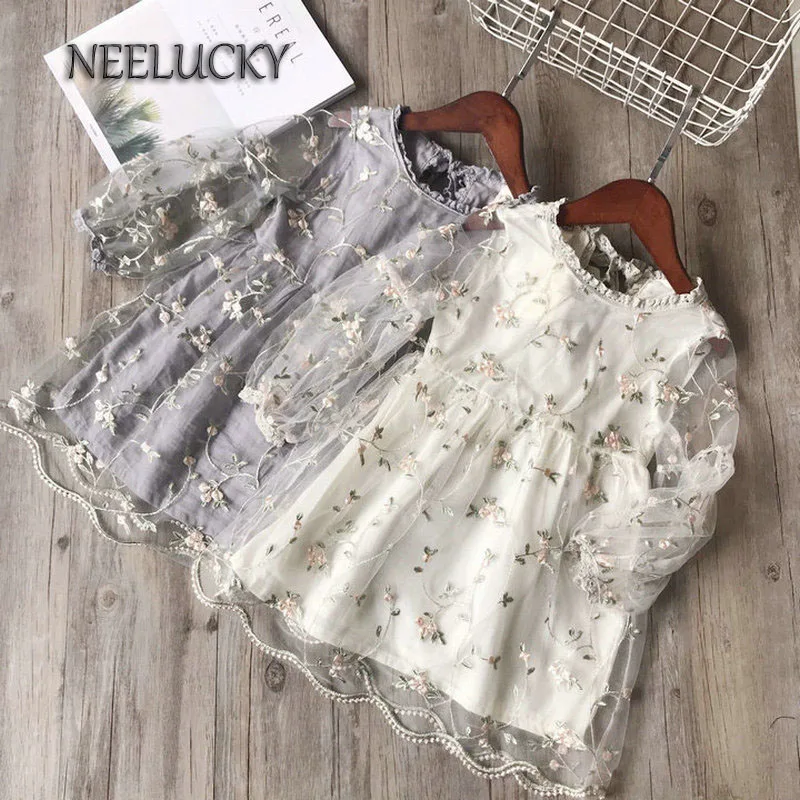 

Baby girl clothes girls dress embroidered mesh princess dress 18 spring and summer