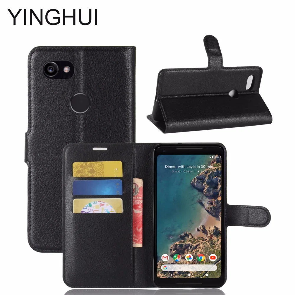 

YINGHUI For Google Pixel 2 XL Phone Cases Fundas Luxury Flip PU Leather Back Cover For Google Pixel 2 XL Case Wallet Style Bag