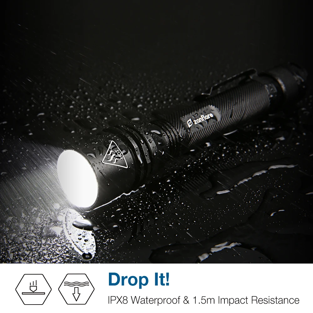 Светодиодный вспышка светильник Zanflare F2 Cree XP G2 светодиодный фонарь IP68 водостойкий