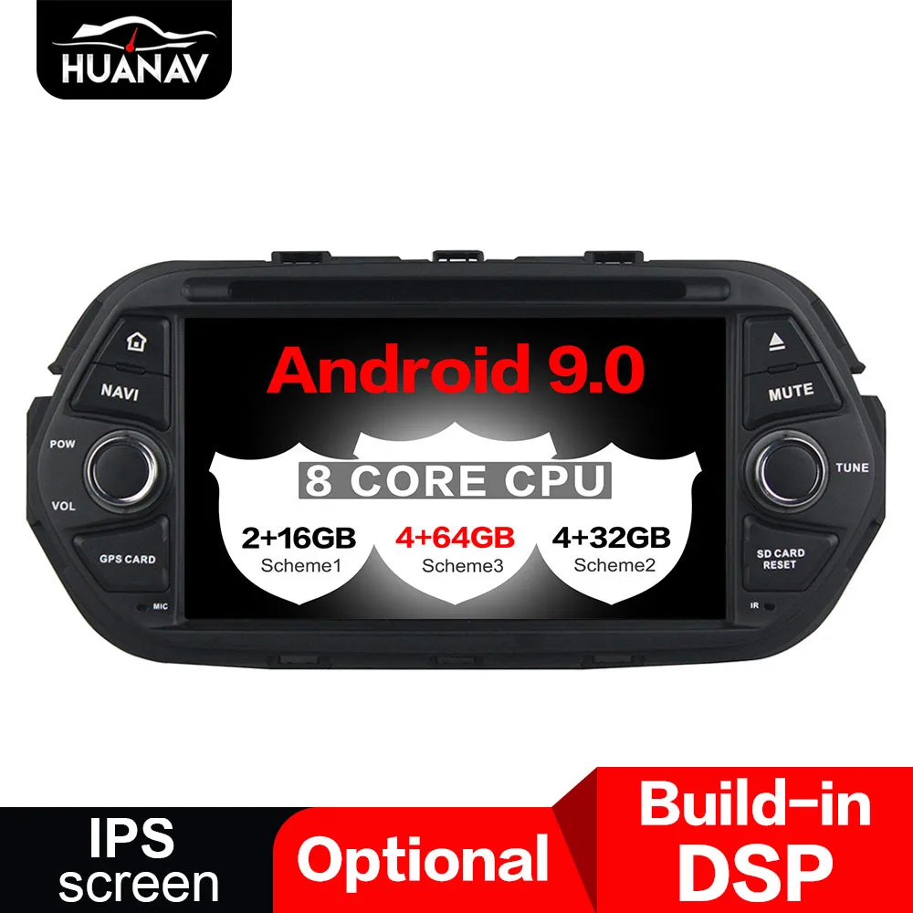 Clearance DSP Android 9.0 CD DVD Player GPS navigation For Fiat 500 EGEA 2016 2017+ auto multimedia player tape recorder 8-Core navi Audio 0