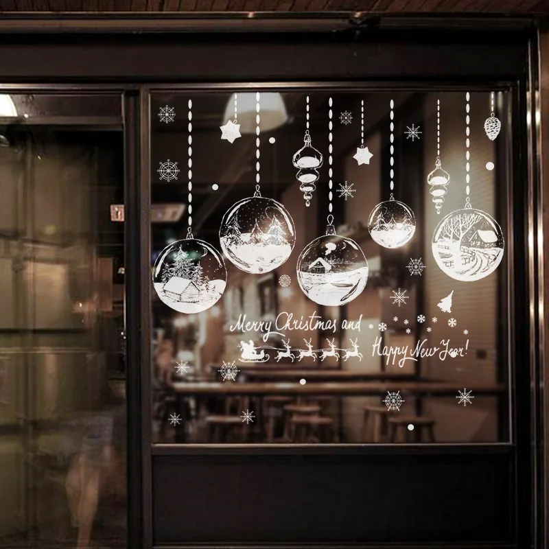 

Personality Chandelier New Year Christmas Decorations for Home Glass Doors and Windows Background Decoration Removable Stickers