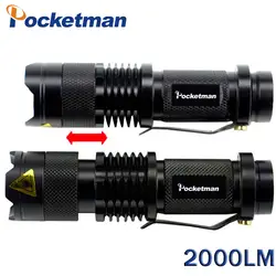 Мини светодиодный фонарик Q5 2000LM 3 режима Torcia светодиодный потенте светодиодный фонарик Linterna Tactica Лампе де Пош Прямая доставка