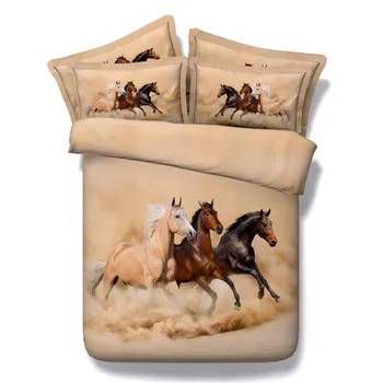 

3d HD Running Hourse Pattern Bedding Sets 3/4PC Duvet Cover Bed Sheet Pillowcase Kids/Adult Twin/King/Queen/Super King Size