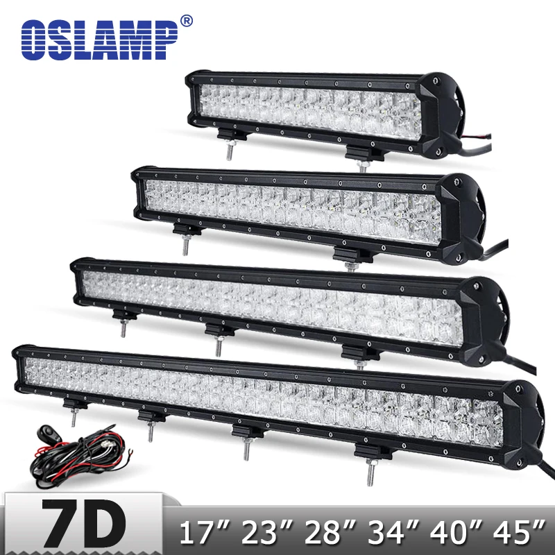"Oslamp обновить 7D объектив 17"" 28"" 34"" 40"" 45"" прямой светодиодный свет бар с ДХО внедорожный 4x4 LED свет работы бар+слайд Кронштейн+провода " "Oslamp обновить 7D объектив 17"" 28"" 34"" 40"" 45"" прямой светодиодный свет бар с ДХО внедорожный 4x4 LED свет работы бар+слайд Кронштейн+провода "