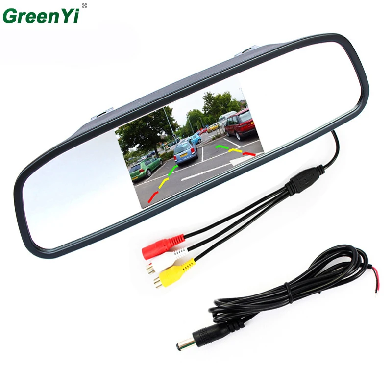 4 3 Digital TFT LCD Mirror Car Parking Rear View Monitor With 2 Video Input Connect