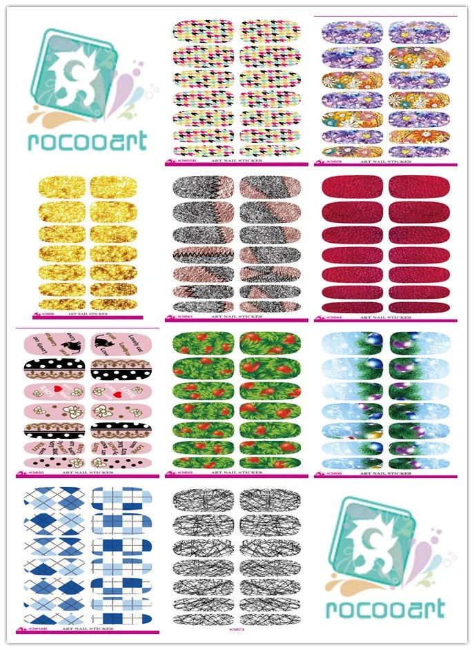 

Rocooart Full Cover Water Transfer Nail Stickers Fruit Bowknot Nail Art Decorations Manicure Decor Foil Decals Wraps For Nails