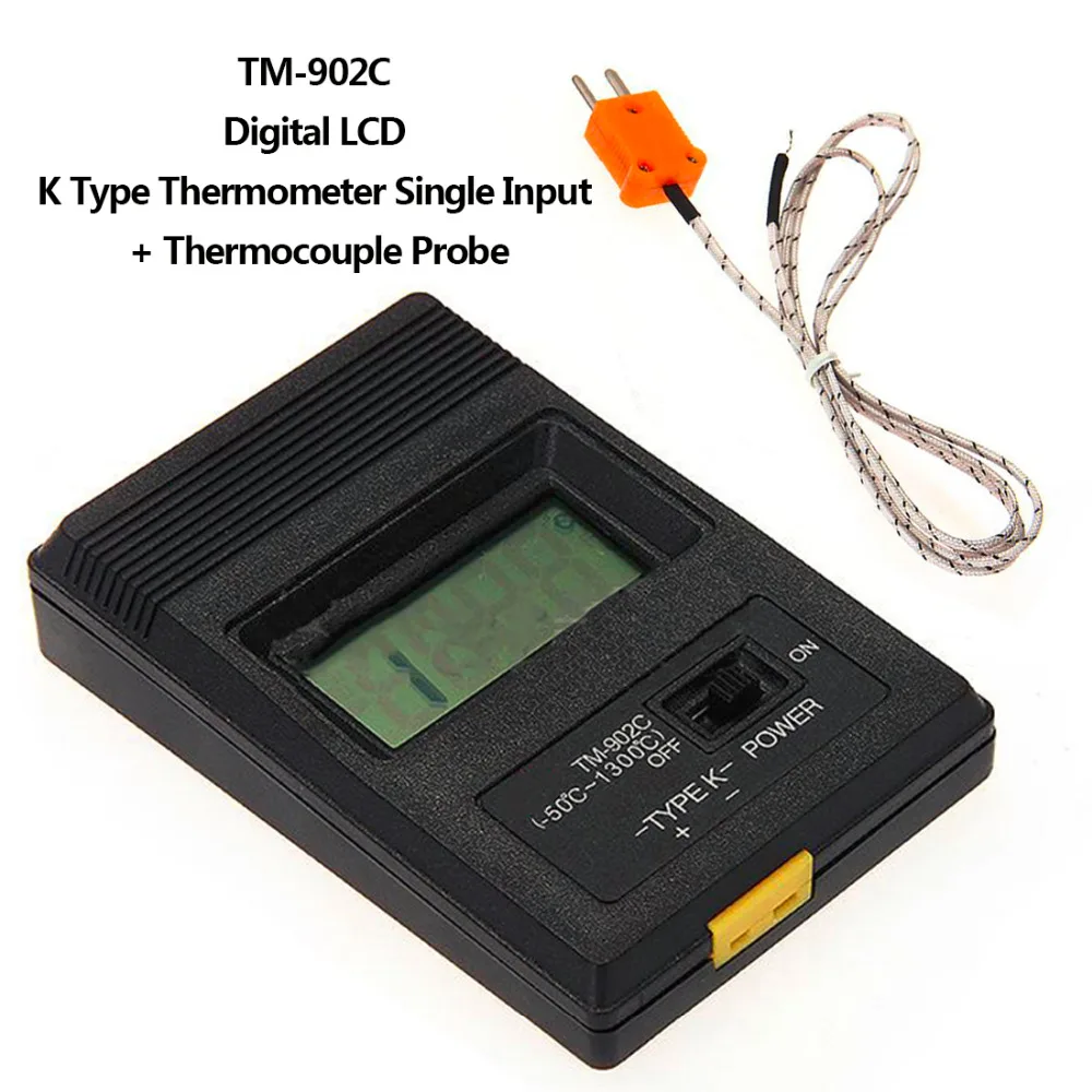 

TM-902C (-50C to 750C) Temperature Meter TM902C Digital K Type Thermometer Sensor With Thermocouple Probe