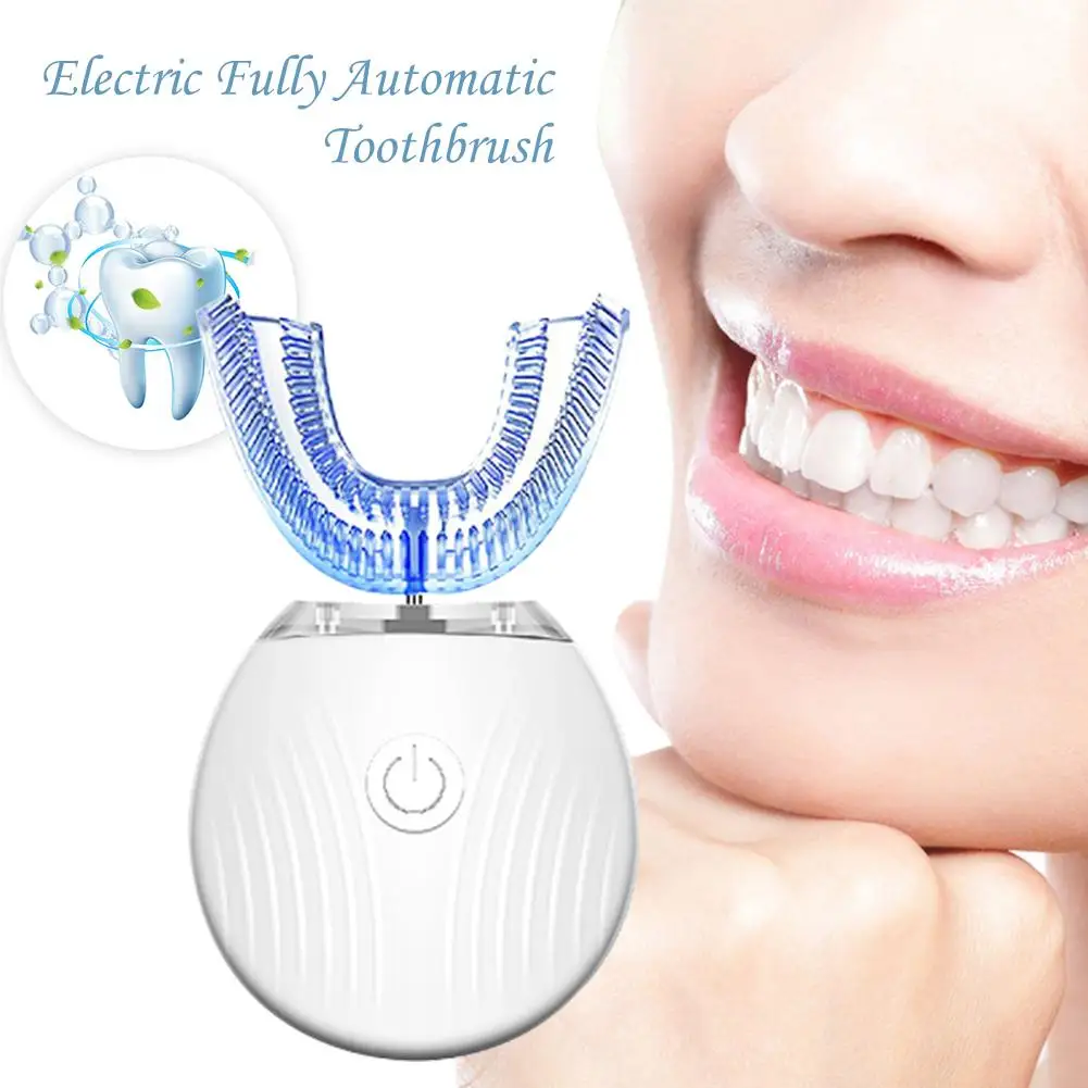 

Automatic Sonic Electric Toothbrush 360 Degrees Intelligent U Type Tooth Brush USB Charging Tooth Teeth Whitening Blue Light