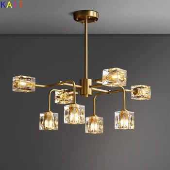 

Copper material chandeliers ceiling Artistic Branches Crystal Chandeliers Light LED modern chandelier