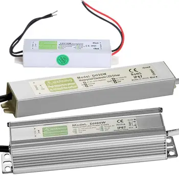 

12V 10W / 30W / 60W Power Supply Adapter Portable Outdoor Waterproof LED Driver Lighting Transformer