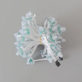 

1000pcs/lot ws2811 12v string Square LED Pixel Module 12mm Full color RGB Modules Waterproof led light for signage White Wire