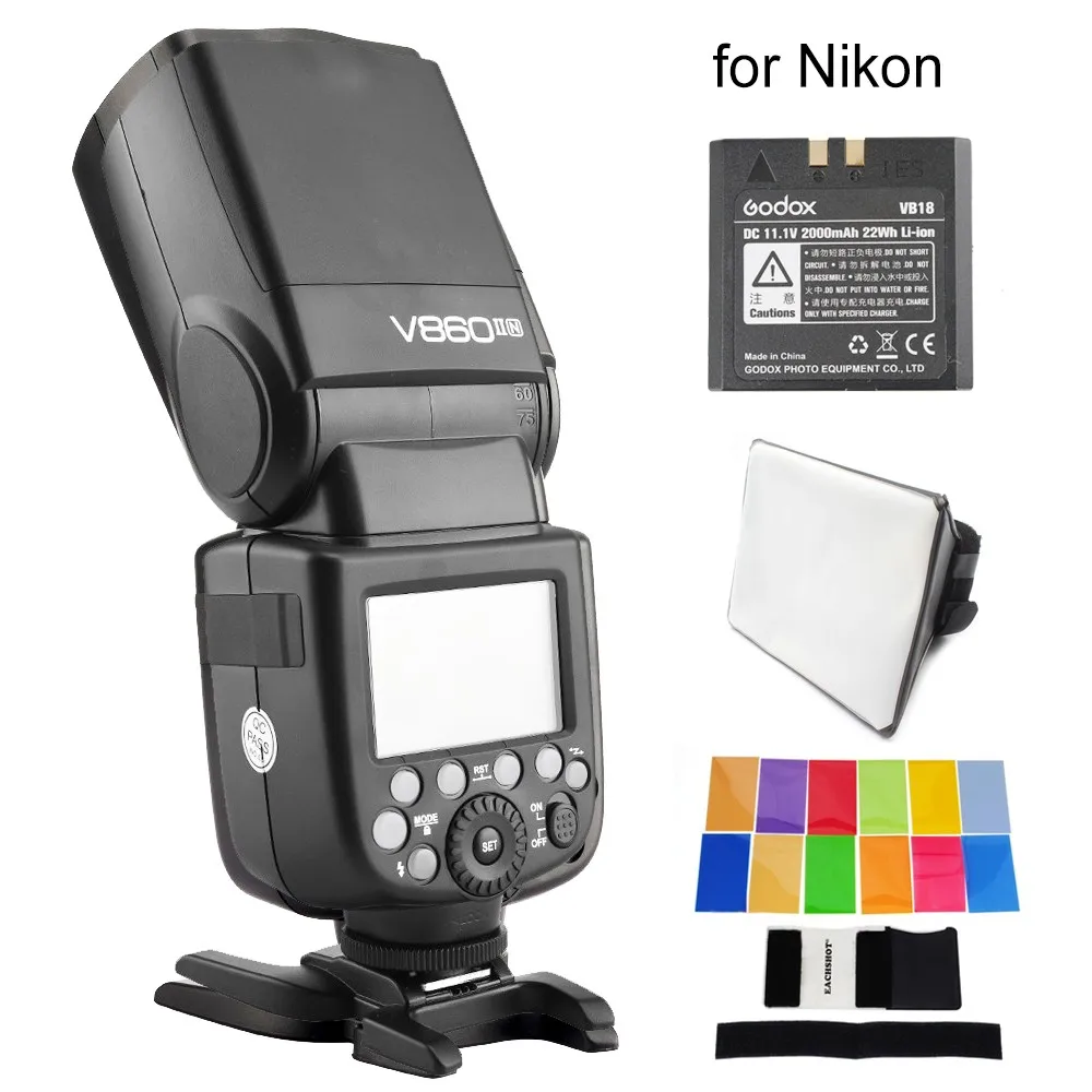 Nikon Godox V860II-N Systemblitz mit Li-Ion Batterie TTL HSS 