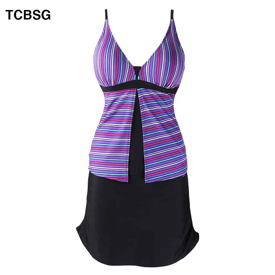 

TCBSG Tankini Strappy Swimwear Sexy Women Swimsuit Plus Size Swimwear Push Up Print Bottom Bathing Suits Backless Swim Wear