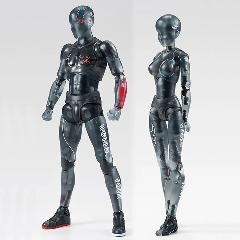 

15cm Figuarts BODY KUN / BODY CHAN black Transparent Color Ver. PVC Action Figure drawing figures Model Toy Dolls gift for Kid
