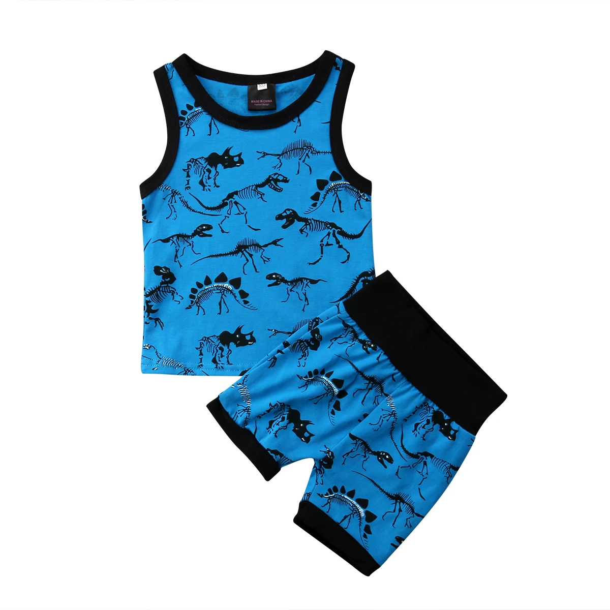 

0-24M Newborn Baby Boy Girl Sleeveless Vest Tops+Shorts Pant 2PCS Dinosaur Outfits Baby Clothes Set