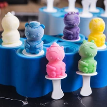 1 шт. лето 6 уродливая форма для изготовления мороженого силиконовые палочки Форма крышка льда DIY мультфильм формы для мороженого держатель