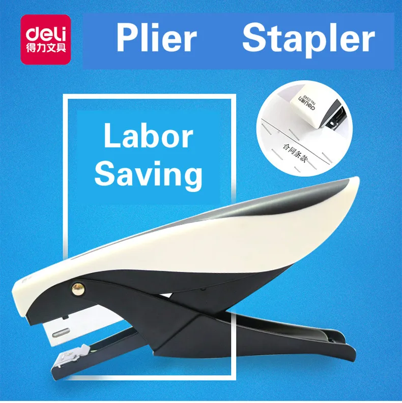 Deli Plier Staplers Labor-saving Stapler Multi-function Thickening Binding Machine Student Standard Stapler Office Stationery