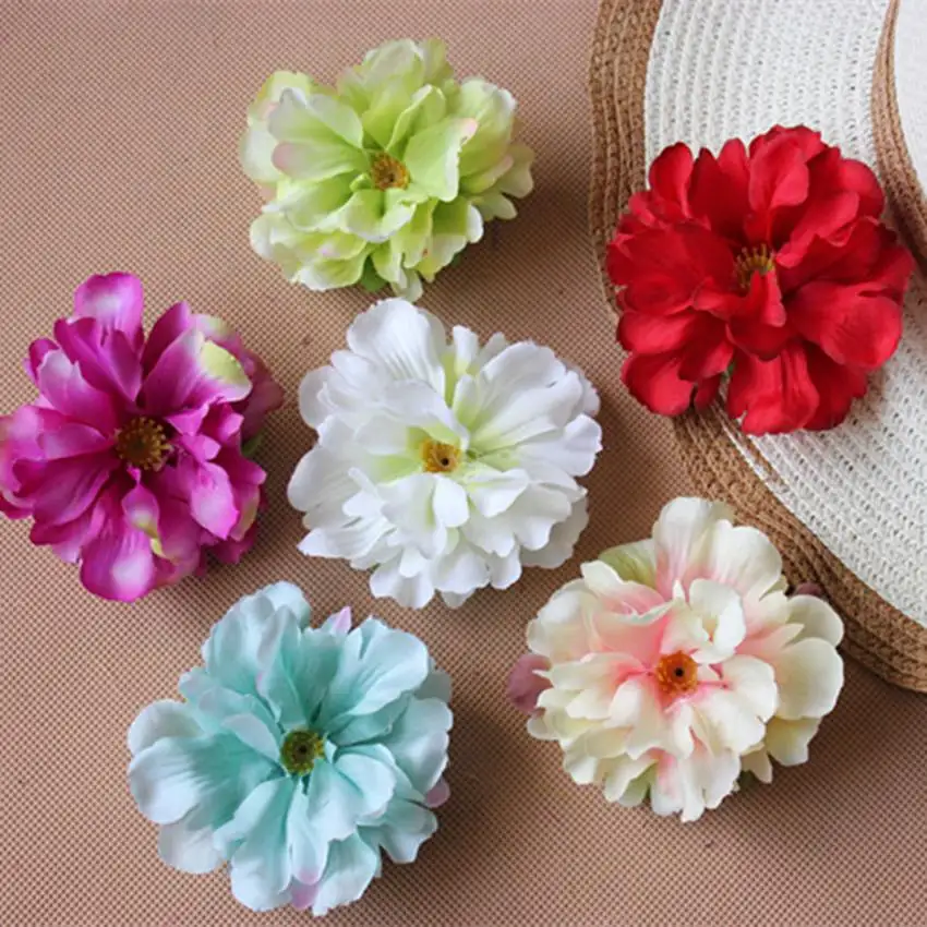 1 pc silk peony Handmade artificial flower head wedding gift decoration