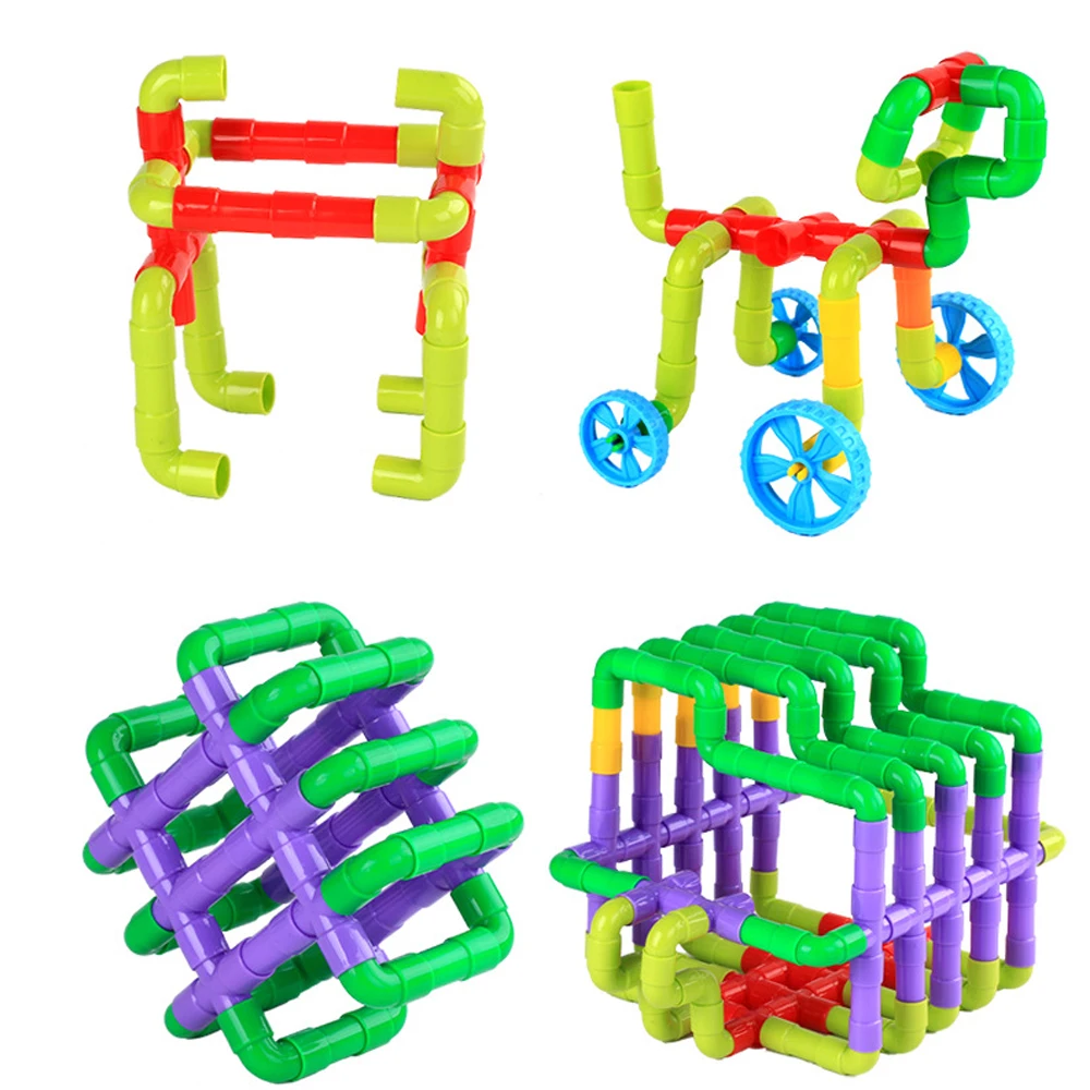 38-306 строительные водные трубы строительные блоки игрушки для детей пластиковые DIY сборка туннель из труб блоки игрушки для детей