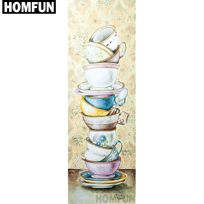 

HOMFUN Full Square/Round Drill 5D DIY Diamond Painting "Color Bowls Kitchen" 3D Embroidery Cross Stitch 5D Decor Gift A00647