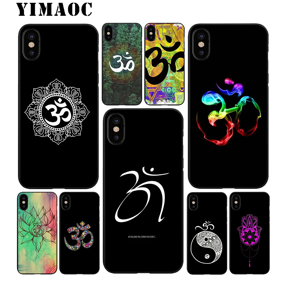 YIMAOC Aum Ом йога Новинка Мягкий ТПУ Черный силиконовый чехол для iPhone X или 10 8 7 6 6S Plus 5