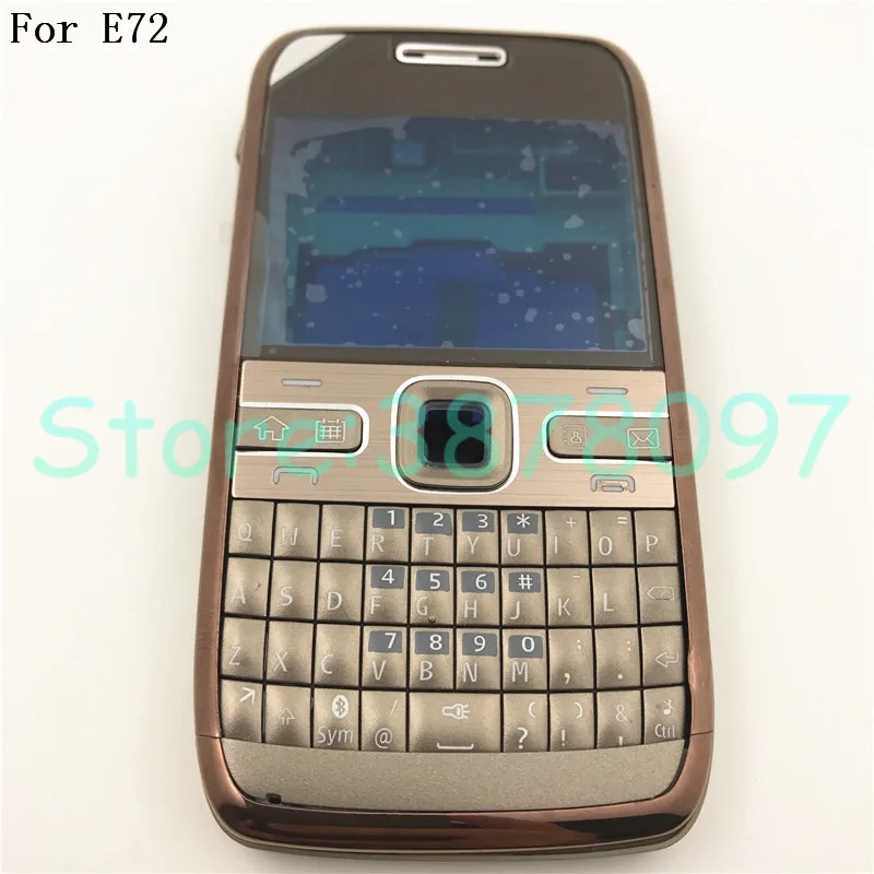 

100% Original For Nokia E72 Housing Front Faceplate Frame Cover Case+Back cover/battery door cover+Keypad+Logo