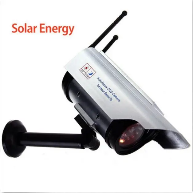 Outdoor Solar Powered CCTV Dummy Decoy Security Surveillance Camera with IR LED