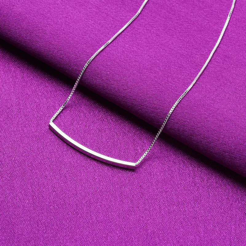 Silver long pipe pendant necklace women Korean pendant jewelry fresh